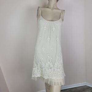 A'reve Lace And Tulle Roaring 20's Cream Dress Size Small